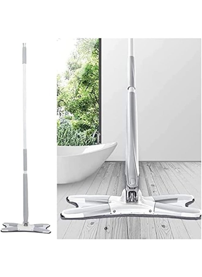 X-type Microfiber Floor Mop Hand-free Wash Spin Strong Water Absorption Cleaning Tools Long Handle Manual Extrusion Household