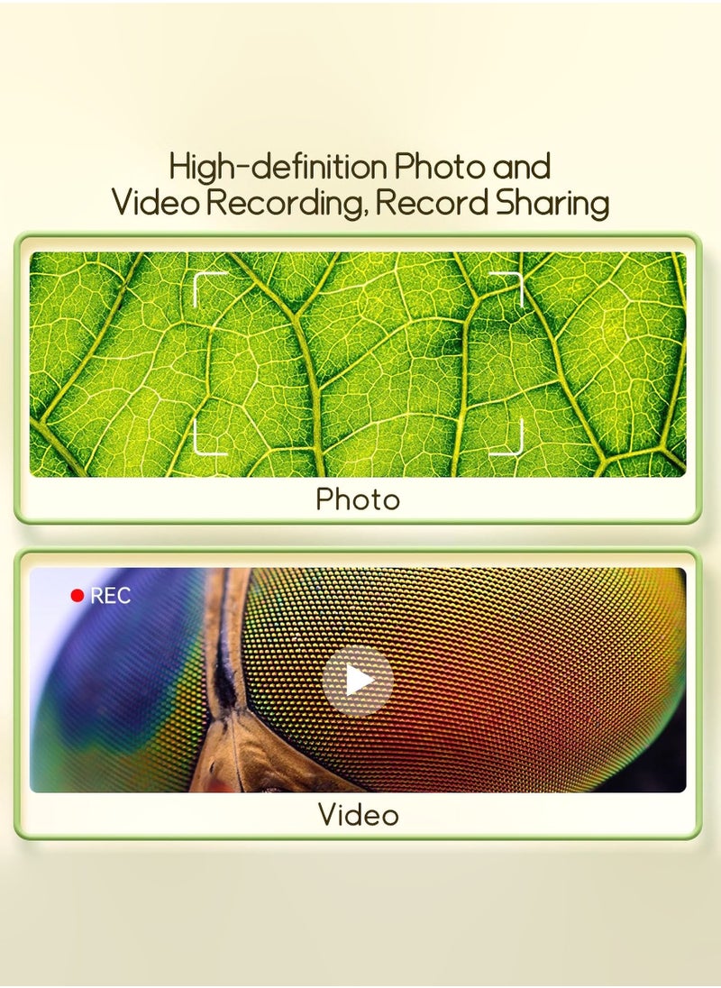 Kids Microscope Pocket Microscope - 1000X Portable Microscope for Kids | Photo and Video Mini Microscope | 2'' Digital Little Scientist Microscope for Kids Over 3 Years Old