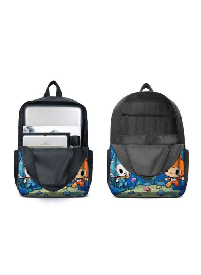 Cartoon three-piece schoolbag with front pocket - 1364