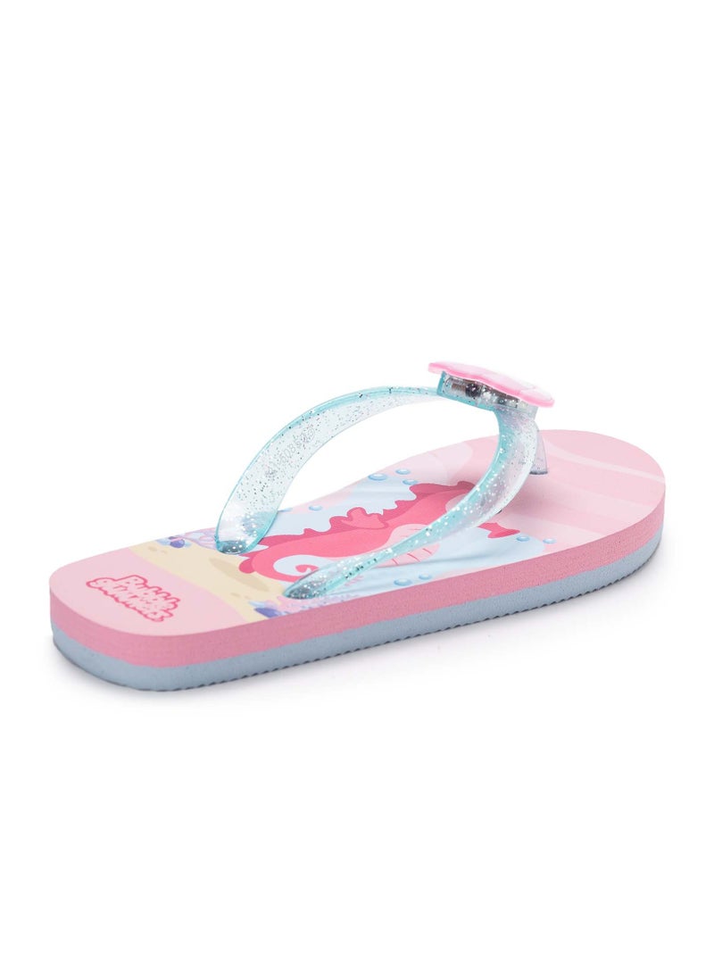 Printed T-Strap Slippers