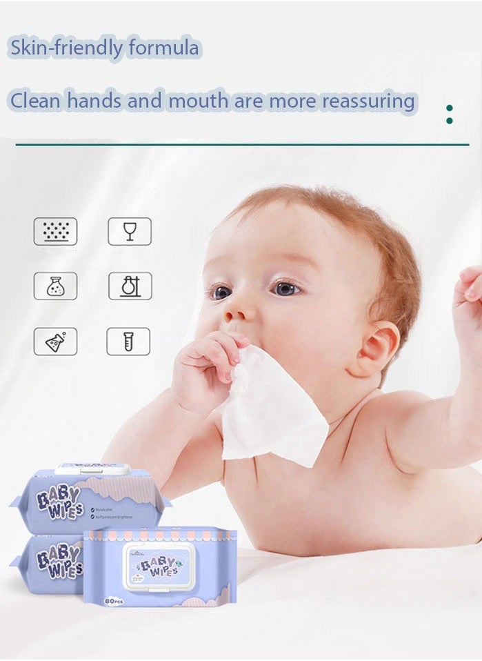 Baby Wipes, 99.9% Purified Water and Aloe Vera Extract, 480 Wet Wipes, 6 Packs, 100% Biodegradable, Hypoallergenic, Sensitive Protect Water Wipe