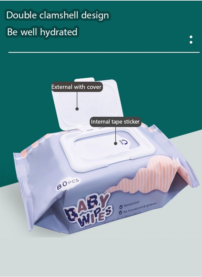 Baby Wipes, 99.9% Purified Water and Aloe Vera Extract, 480 Wet Wipes, 6 Packs, 100% Biodegradable, Hypoallergenic, Sensitive Protect Water Wipe