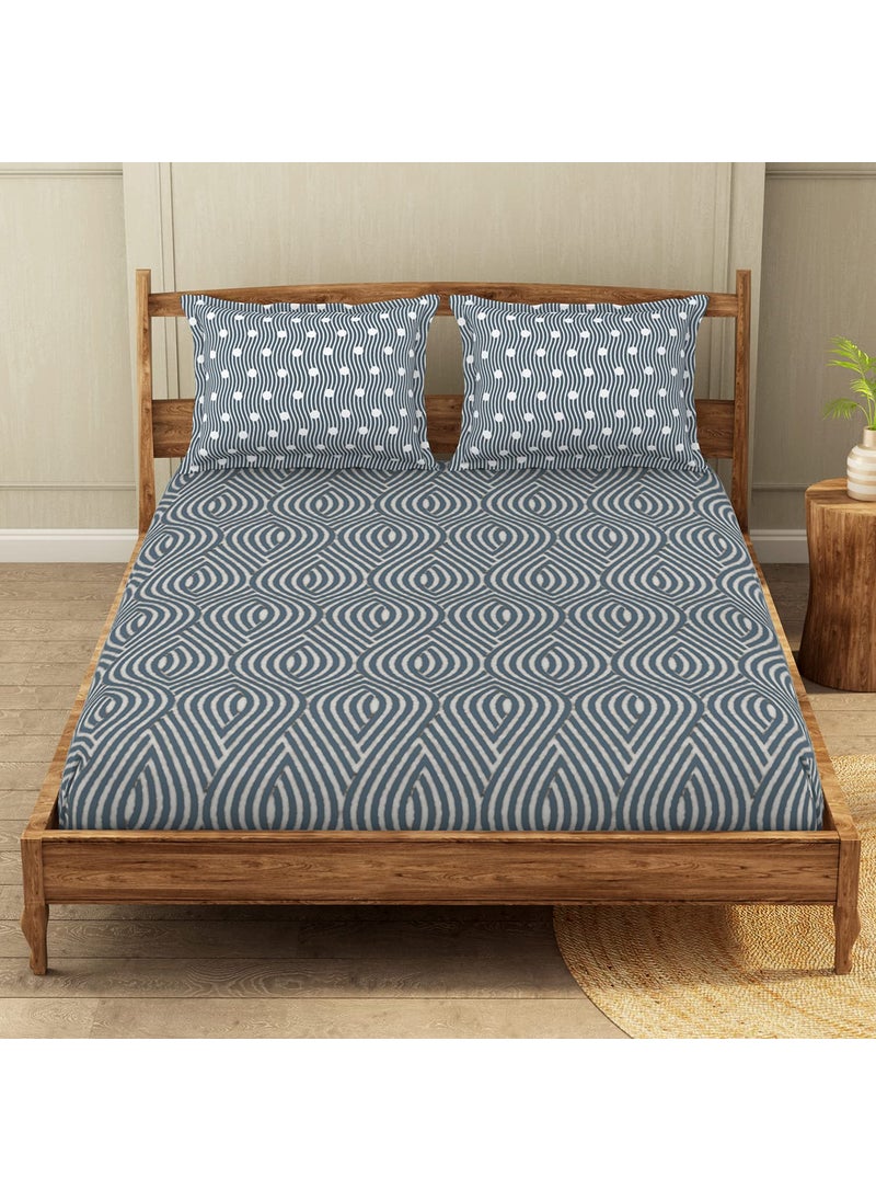 Welspun Wonder-Full 200 Tc Cotton Rich Double Bedsheet-Dragonfly