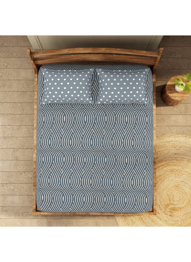 Welspun Wonder-Full 200 Tc Cotton Rich Double Bedsheet-Dragonfly