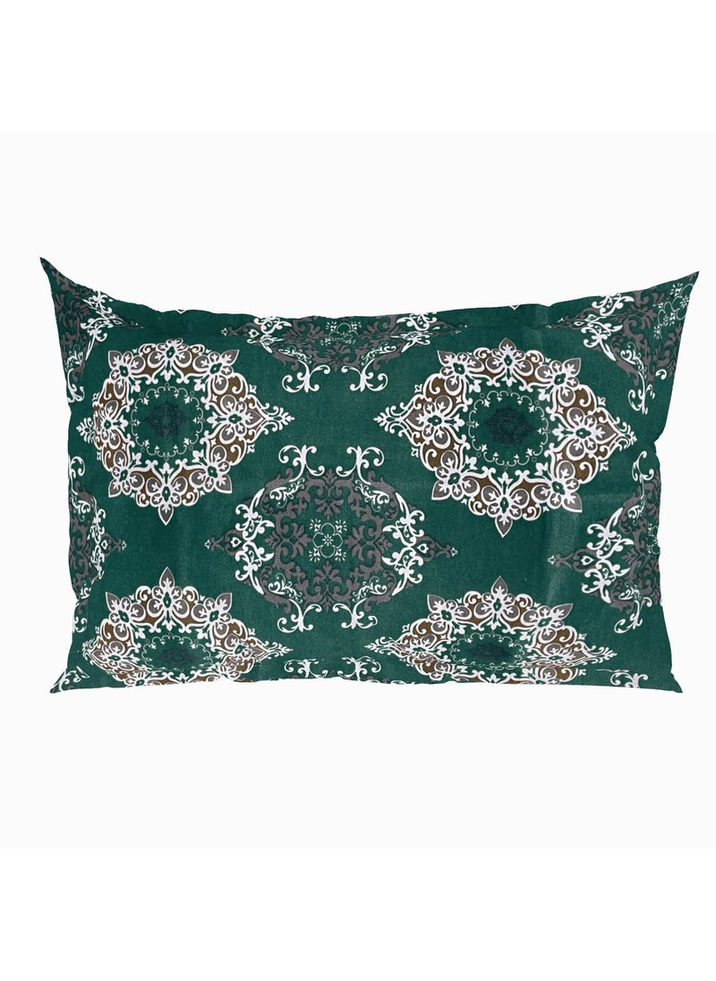 Welspun Double Bedsheet with 2 Pillow Covers 220 X240 Cms / 43 X68 Cms | Dazzle Softtouch and Wrinklefree Sateen Microfiber Bed Sheets with Ornate Print (Dark Teal)