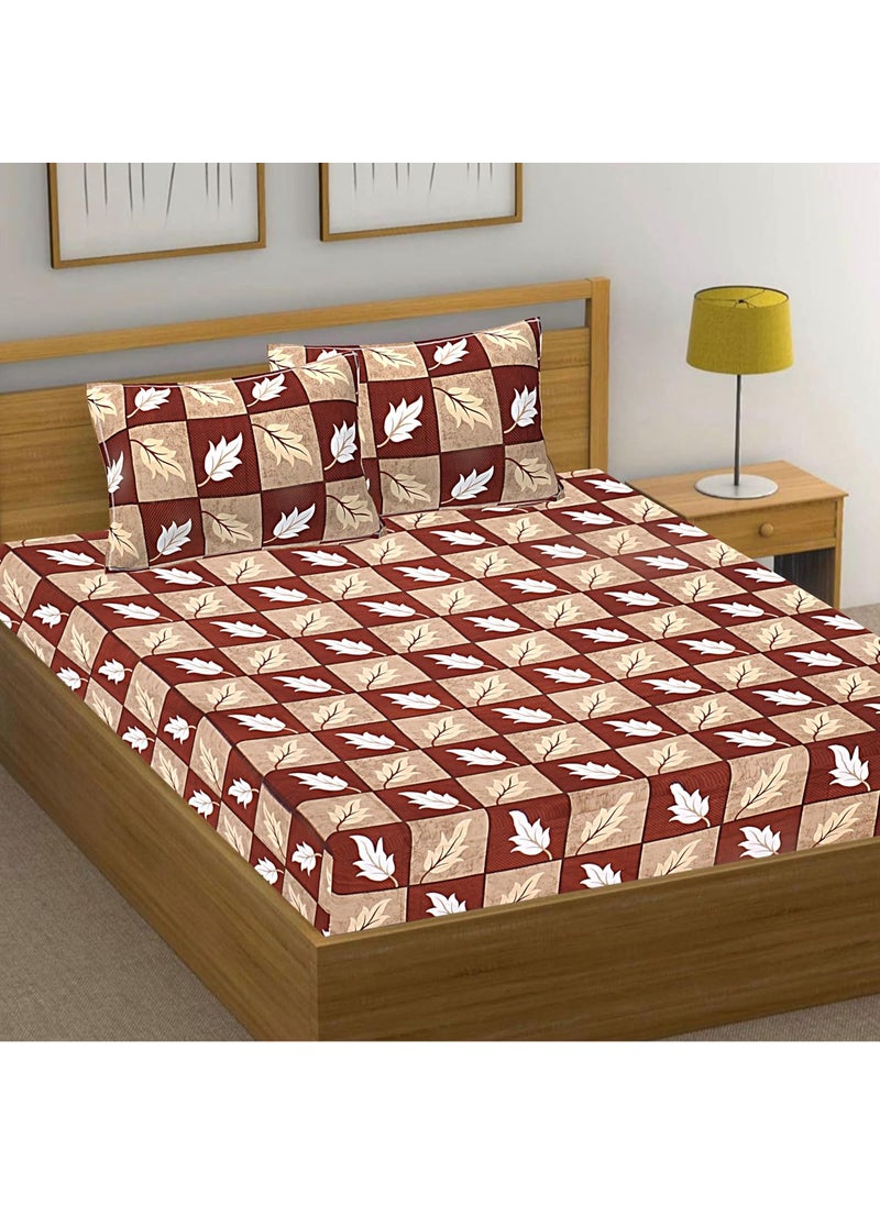 Hashcart Bedsheet, King Size Bedsheet for Double Bed Cotton with Two Pillow Covers, Bedsheet Size (88x95 Inch)