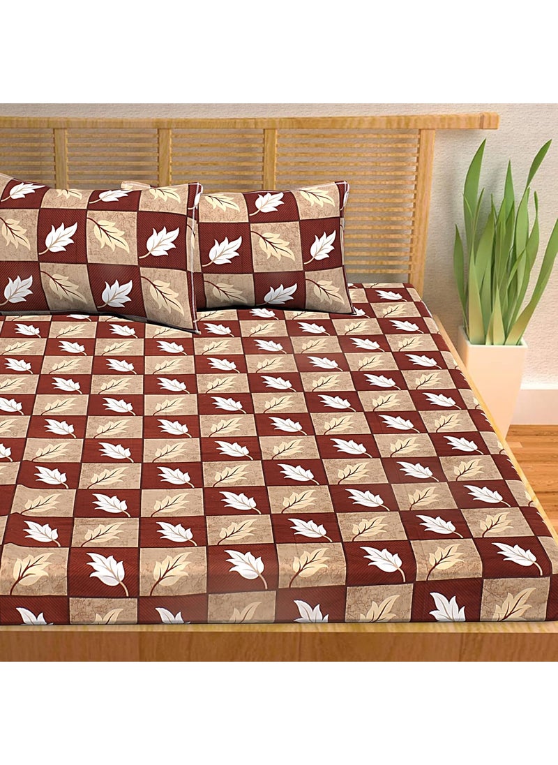Hashcart Bedsheet, King Size Bedsheet for Double Bed Cotton with Two Pillow Covers, Bedsheet Size (88x95 Inch)