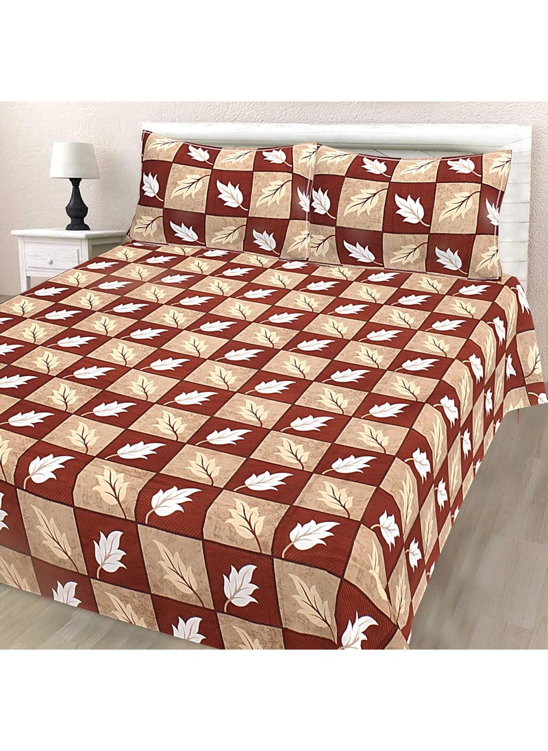 Hashcart Bedsheet, King Size Bedsheet for Double Bed Cotton with Two Pillow Covers, Bedsheet Size (88x95 Inch)