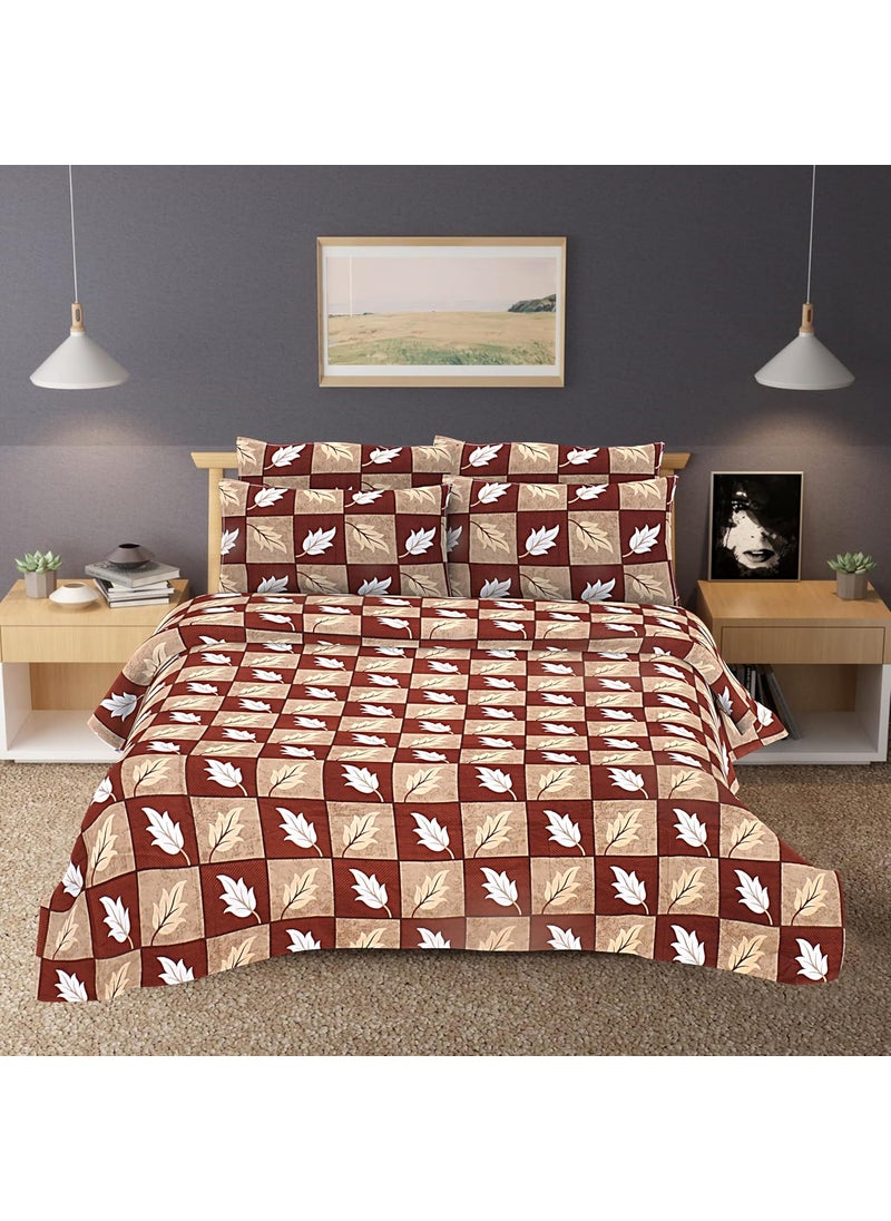 Hashcart Bedsheet, King Size Bedsheet for Double Bed Cotton with Two Pillow Covers, Bedsheet Size (88x95 Inch)