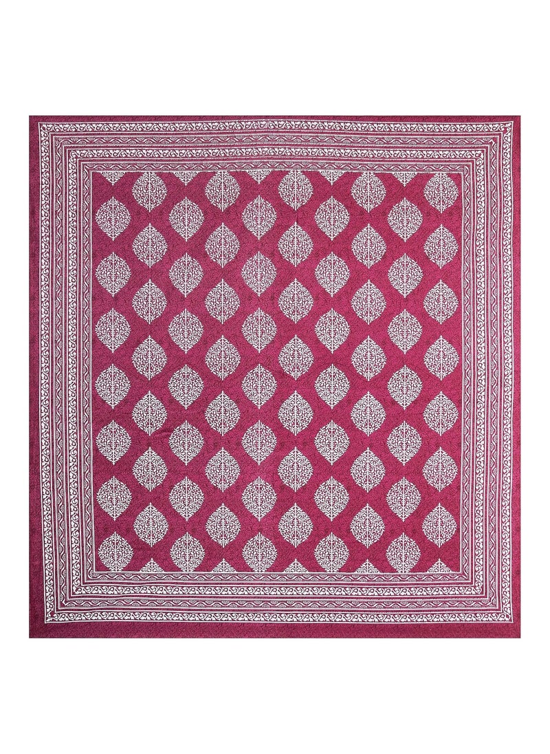 RajasthaniKart® Pure 100% Cotton Double Bed Sheet with 2 Pillow Covers (Bedsheet for Double Bed Cotton, Pink, 90x94 inches)