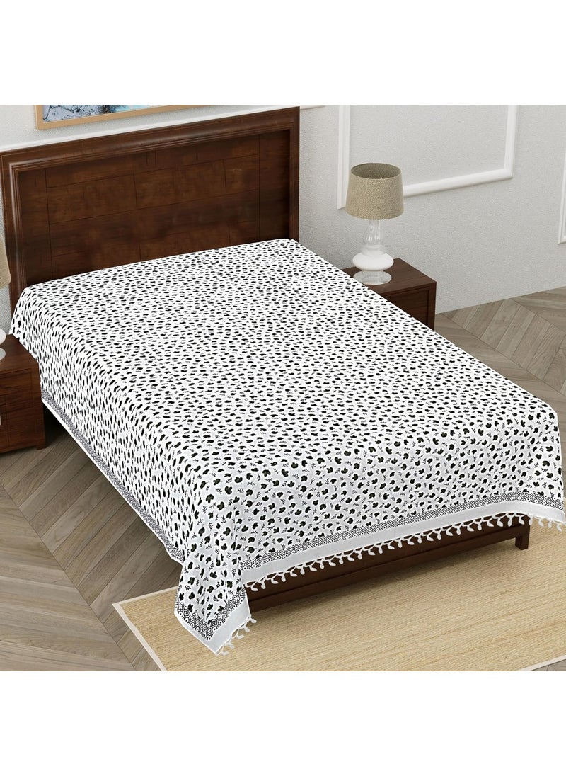 Hashcart Printed Bedsheet for Single Bed Premium Cotton Sheet | No Pillow Covers (150x230 cms)