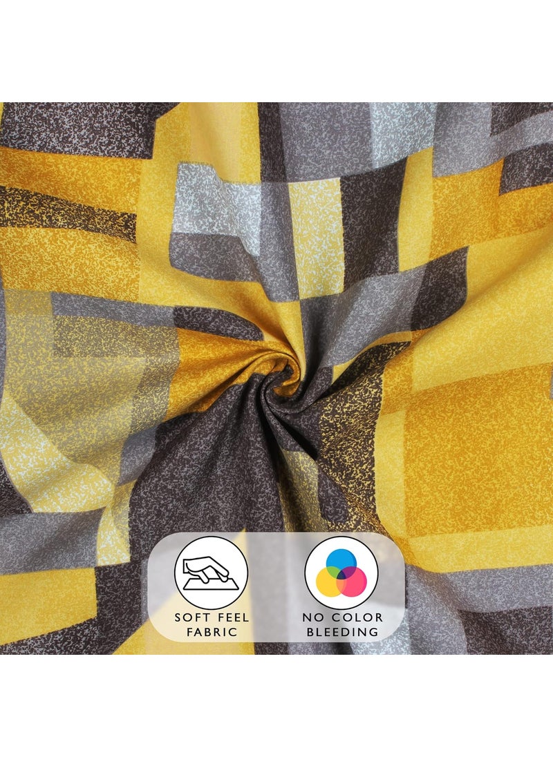 Story@Home Bedsheet for double bed | 180 TC | Mustard | Geometric | 1 Piece Microfiber bedsheet for Double bed with 2 Pillow covers (225 x 250cm) Perfect for Home Decor & gifting | Microfiber bedsheet