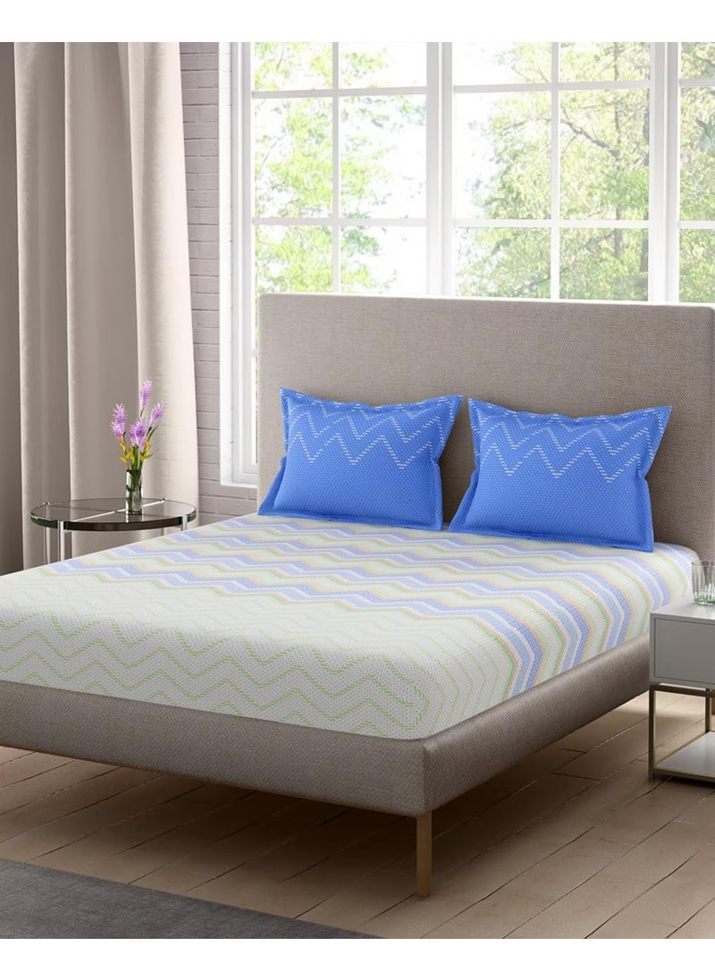 Portico New York Shimmer Double Super King Size Bedsheet with 2 Pillow Cover (274X274CM)
