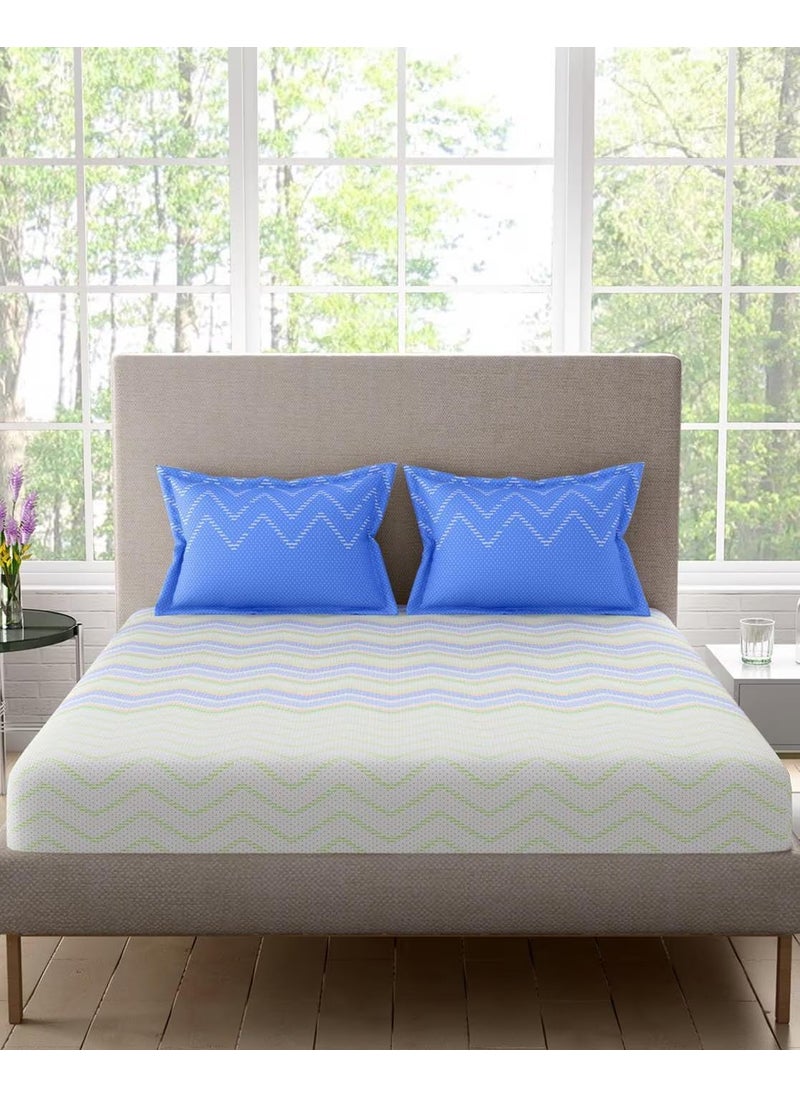 Portico New York Shimmer Double Super King Size Bedsheet with 2 Pillow Cover (274X274CM)