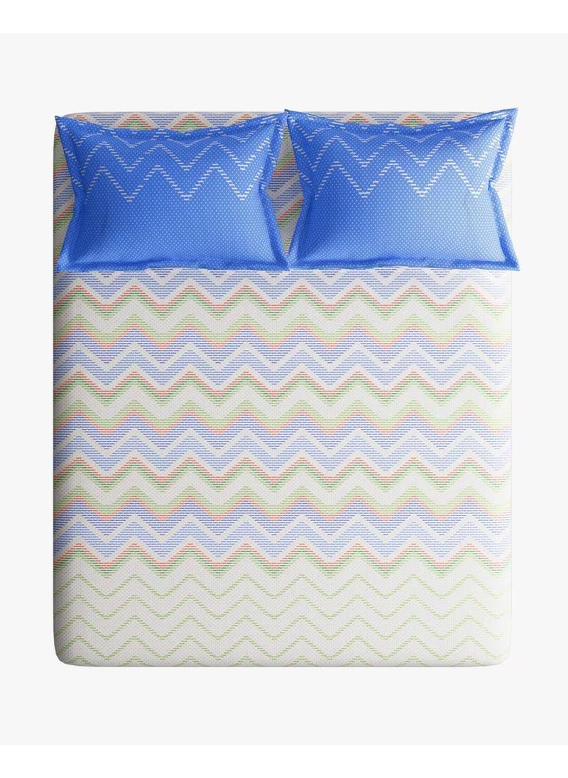 Portico New York Shimmer Double Super King Size Bedsheet with 2 Pillow Cover (274X274CM)