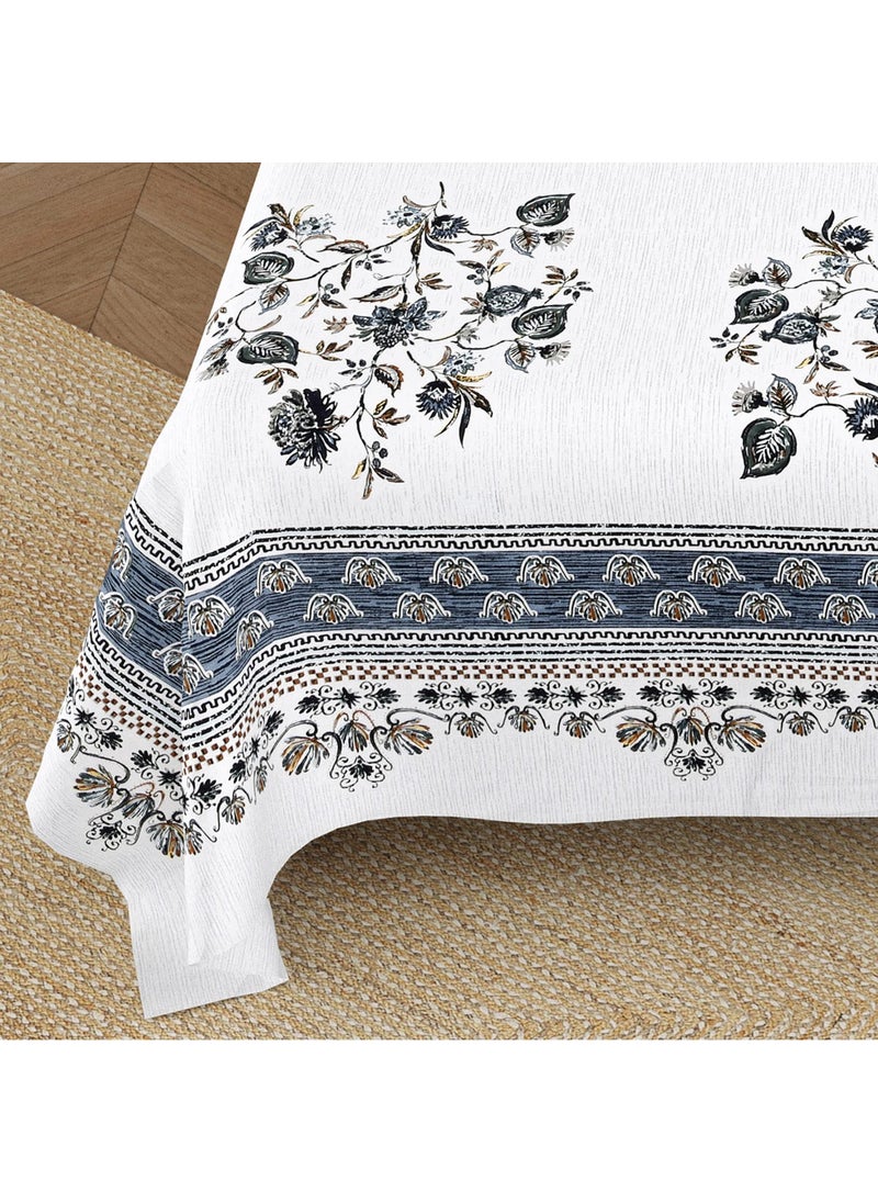 HOKIPO Bedsheet King Size Bed Cotton 300TC with 2 Pillow Covers Jaipuri Rajasthani Hand Block Print Majestic 108x108 Inches (IN-610-D2)