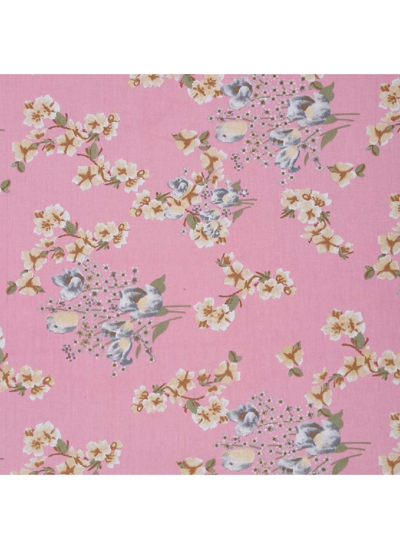 Naksh 100% Cotton 186 TC Floral Super King Size Bedsheet Cotton for Double Bed, Pink 01 |1 Cotton Bed Sheet Double Bed (108