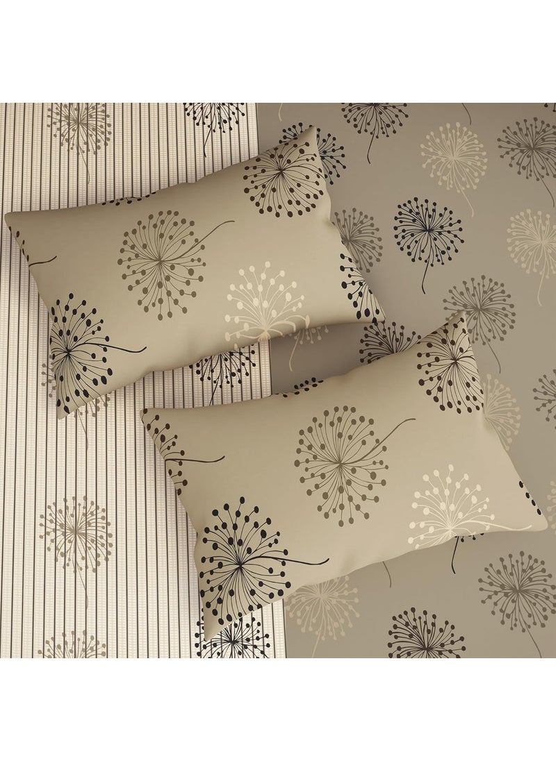 Story@Home Bedsheet for King Size Bed | 186 TC | Beige | Floral | 1 Piece Cotton bedsheet for King Size Bed with 2 Pillow Covers (270 x 270 cm) Perfect for Home Decor & Gifting | Cotton bedsheet