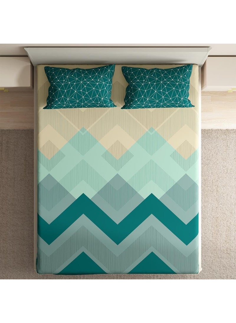 Wakefit King Size Fitted Sheet, Cotton, Michele - 78x72, Elastic Bedsheets for King Size Bed, Ultra Soft, 100% Cotton