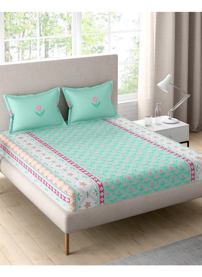 Portico New York Double Bedsheet Set with 2 Pillow Covers (224x254CM) (Sparkle 6)