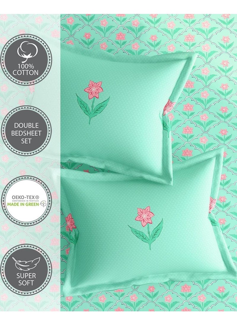 Portico New York Double Bedsheet Set with 2 Pillow Covers (224x254CM) (Sparkle 6)