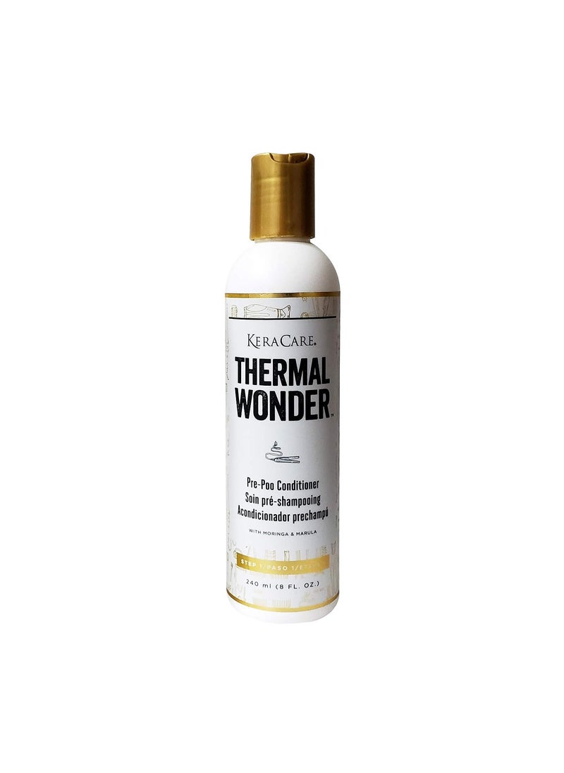 KeraCare Thermal Wonder Pre Poo Conditioner  With Aloe Vera Green Tea  Menthol Features Maringa and Marula for Moisture  Refresh  Hydrate Scalp  Prepare Hair for Thermal Processing