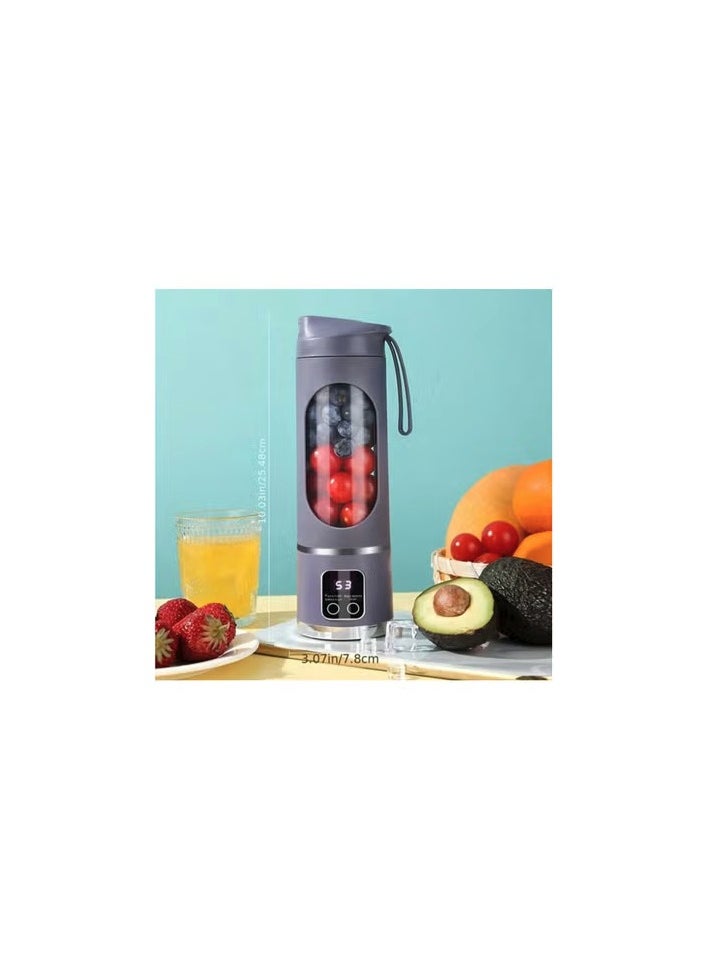 HS-860 Portable Blender, Personal Blender, Fruit Blender, Leak Proof Juicer, safety approved, dual functional, charging display with rechargeable battery [1300mah], Ice Crusher with Stainless Steel Blades, home and outdoor.