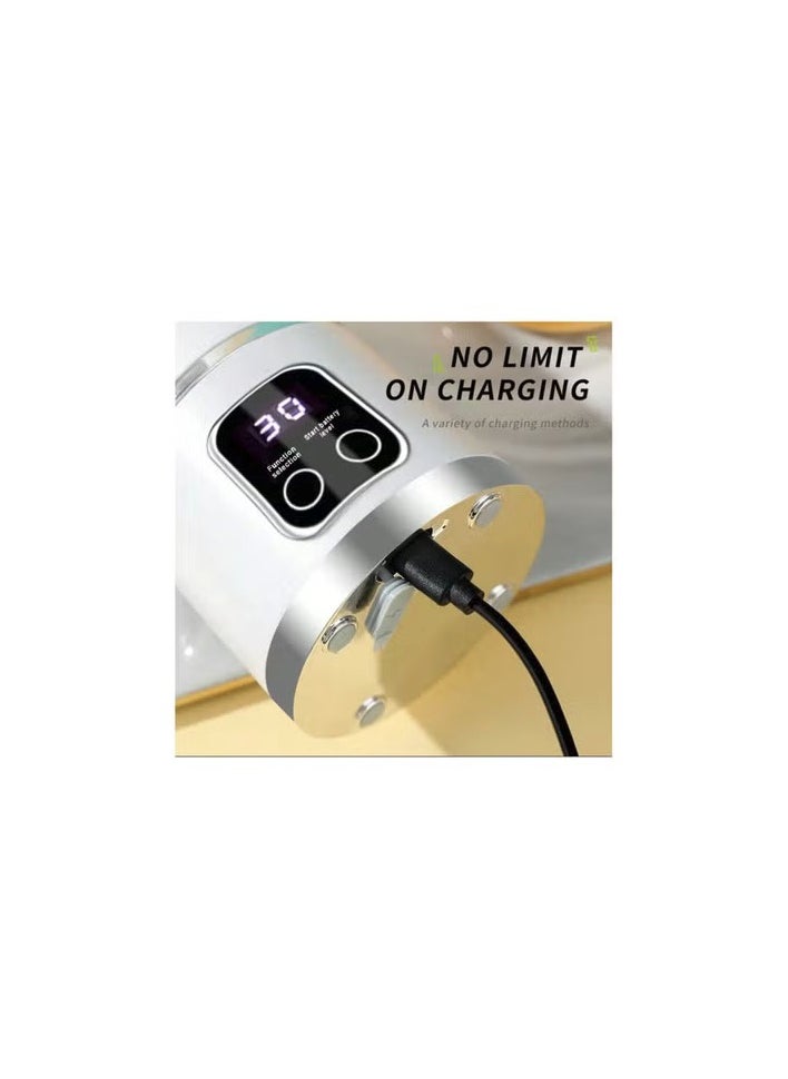 HS-860 Portable Blender, Personal Blender, Fruit Blender, Leak Proof Juicer, safety approved, dual functional, charging display with rechargeable battery [1300mah], Ice Crusher with Stainless Steel Blades, home and outdoor.