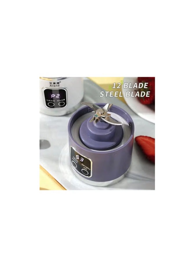 HS-860 Portable Blender, Personal Blender, Fruit Blender, Leak Proof Juicer, safety approved, dual functional, charging display with rechargeable battery [1300mah], Ice Crusher with Stainless Steel Blades, home and outdoor.