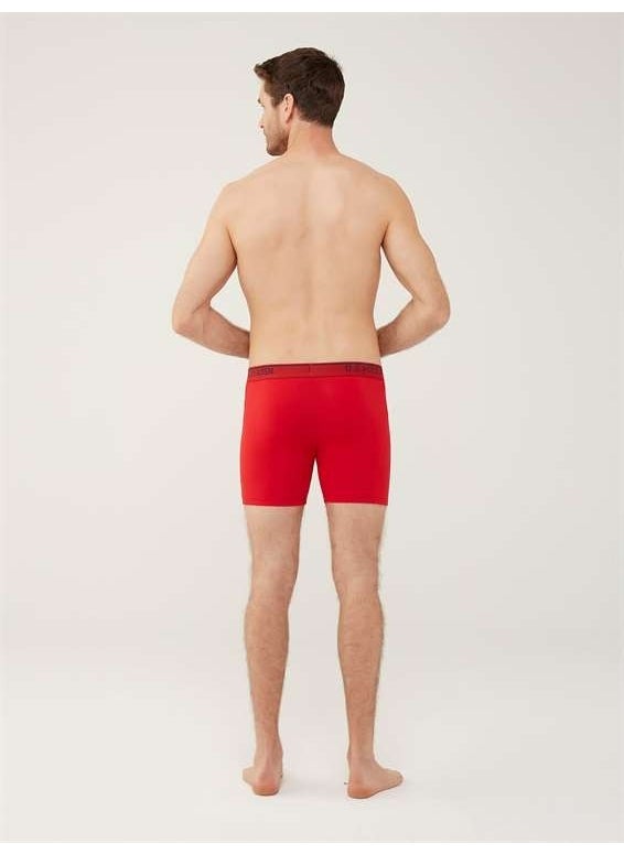 BASE. Polo Assn. Men's Red - Gray Melange - Navy Blue 3-Piece Long Leg Boxer 80454Y