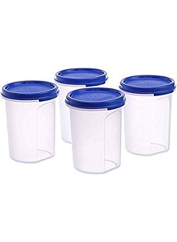 Tupperware MM Round Plastic Container Set for kitchen 440ml, Set of 4, Multicolour