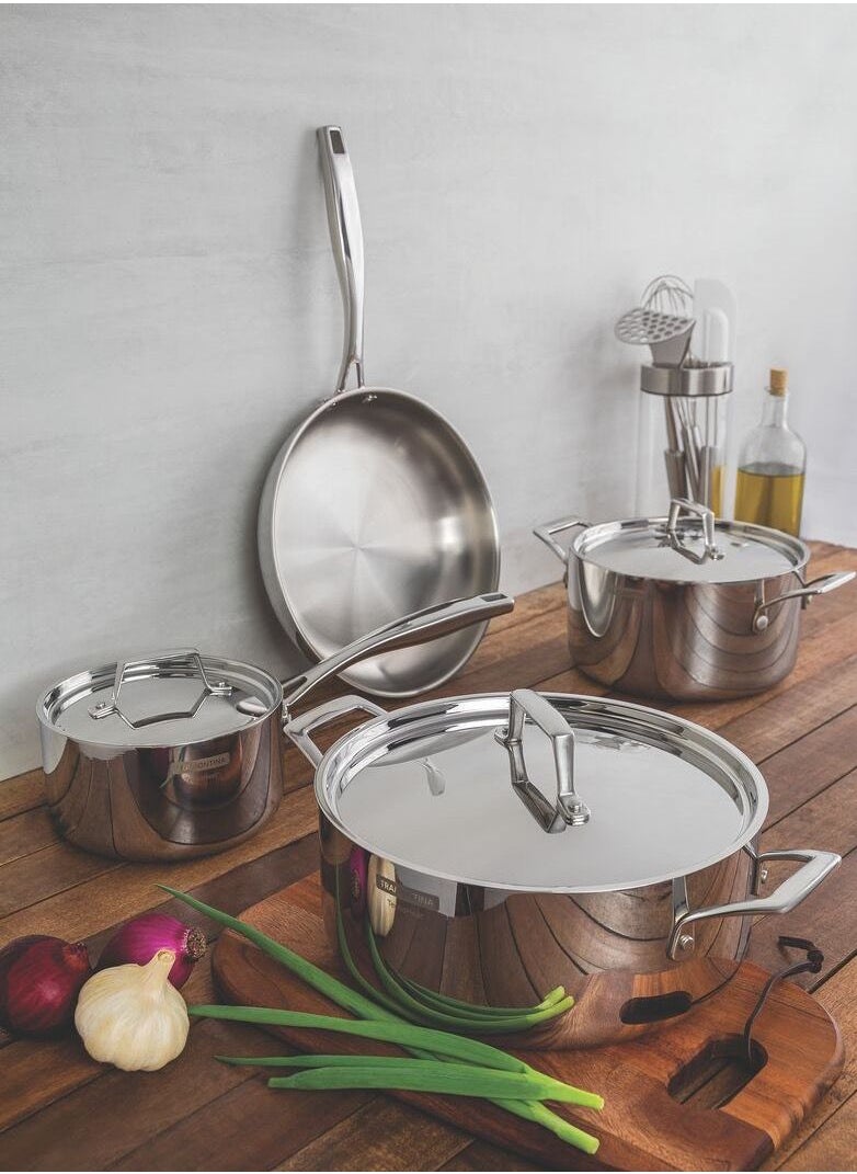 Since 1911, Made In Brazil - 7Pcs Grano Stainless Steel With Tri-Ply Body Cookware Set, 65140000