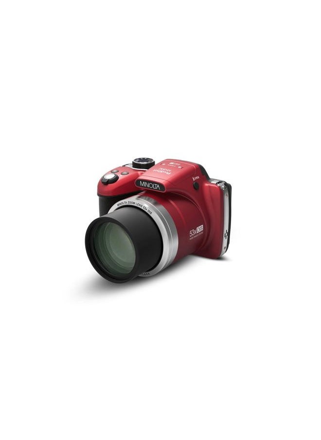 Pro Shot 16 Mega Pixel HD Digital Camera with 53x Optical Zoom, Full 1080p HD Video & 16GB SD Card, MN53Z, Red