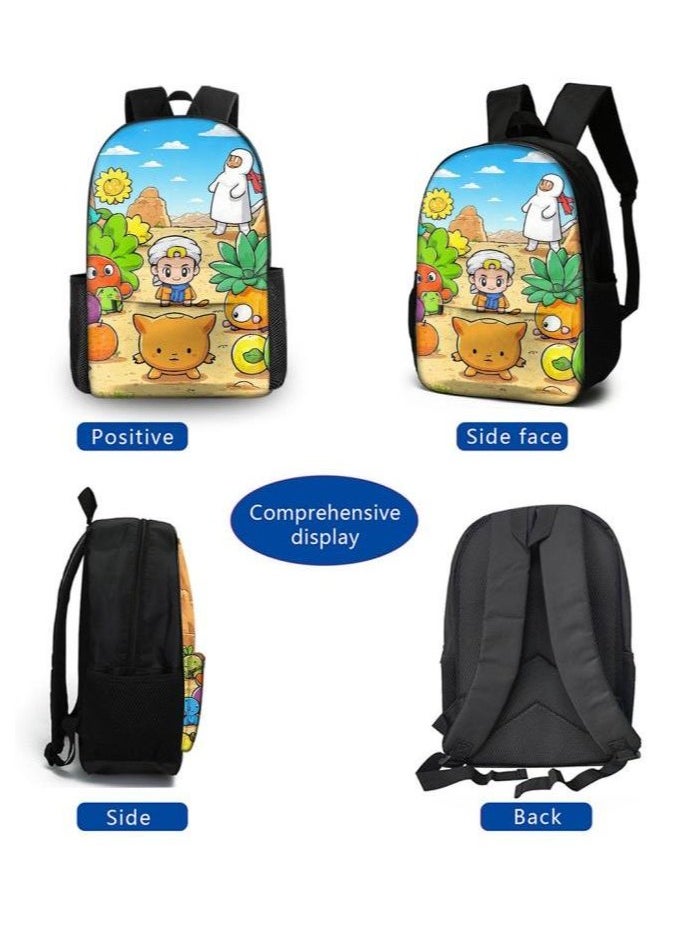 Cartoon three-piece schoolbag with front pocket - 945