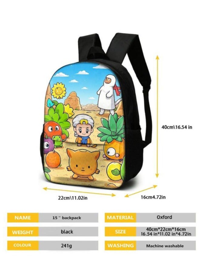 Cartoon three-piece schoolbag with front pocket - 945