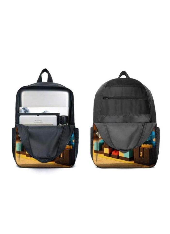 Cartoon three-piece schoolbag with front pocket - 1261