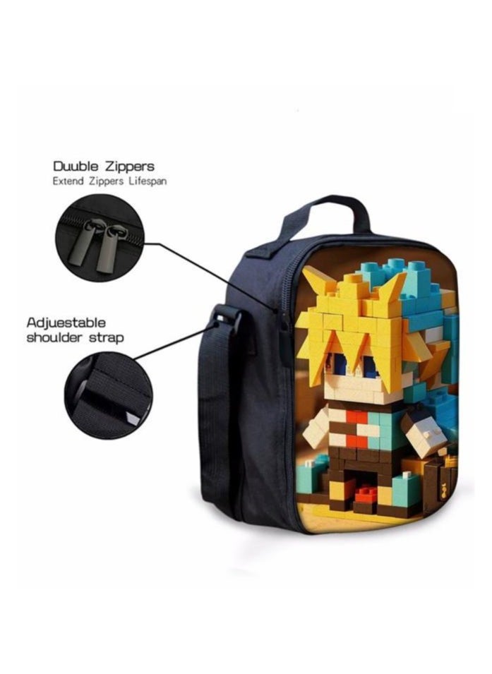 Cartoon three-piece schoolbag with front pocket - 1261