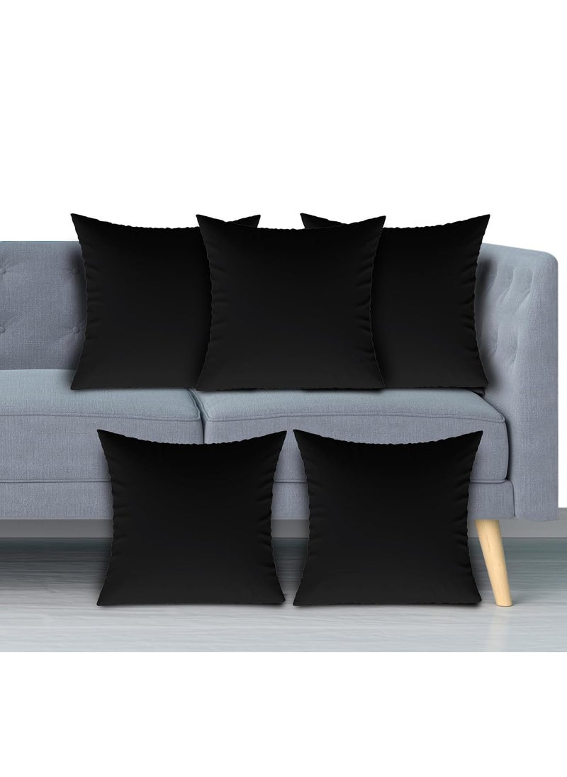 Kuber Industries Cushion Filler | Cotton Cushion Filler | Cushion Pillow Filler | Premium Sofa Cushion for Hotel-Bedroom | Washable & Odorless | 16 Inch | Pack of 5 | Black