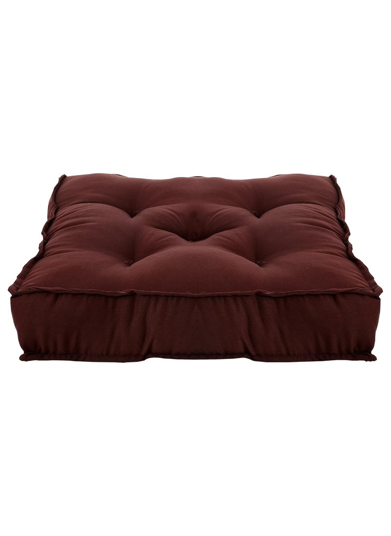 Kuber Industries Microfiber 18 * 48 Inch Back and Seat Chair Cushion with Ties & 18 * 18 Inch Square Cushion- Set of 2 (Brown), Standard (HS_37_KUBMART020795)