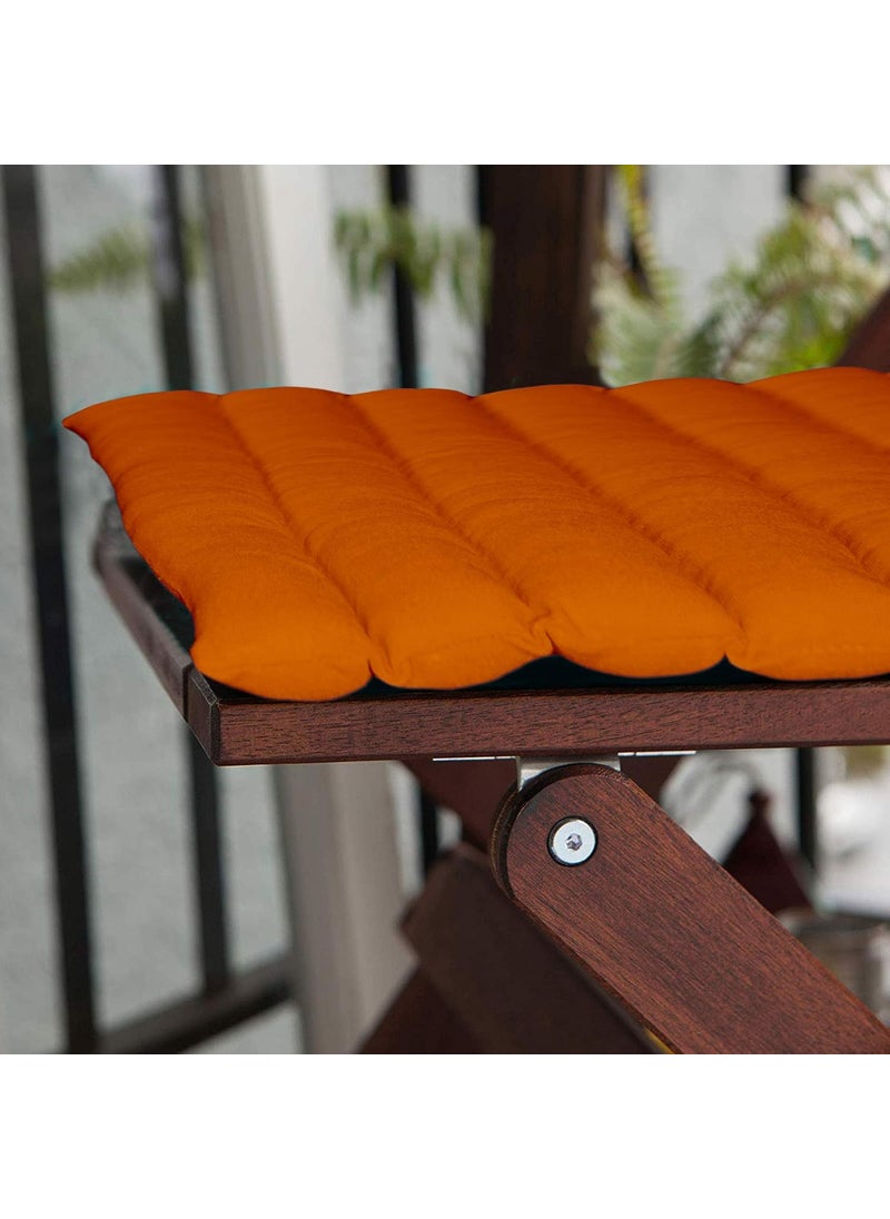 Lushomes Sun Orange Dynamite Chair pad with Super Soft Polyester Filling (40 x 40 cms, Pack of 2)