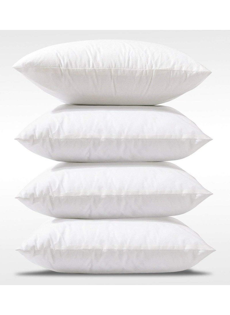 Kuber Industries (Set of 4) Premium Soft & Fluffy Sofa Pillow Cushions 16 inch x 16 inch | Microfiber Filled Throw Pillows for Diwan & Living room | Lightweight Square Bed Takiya & Cot Pillows (White)