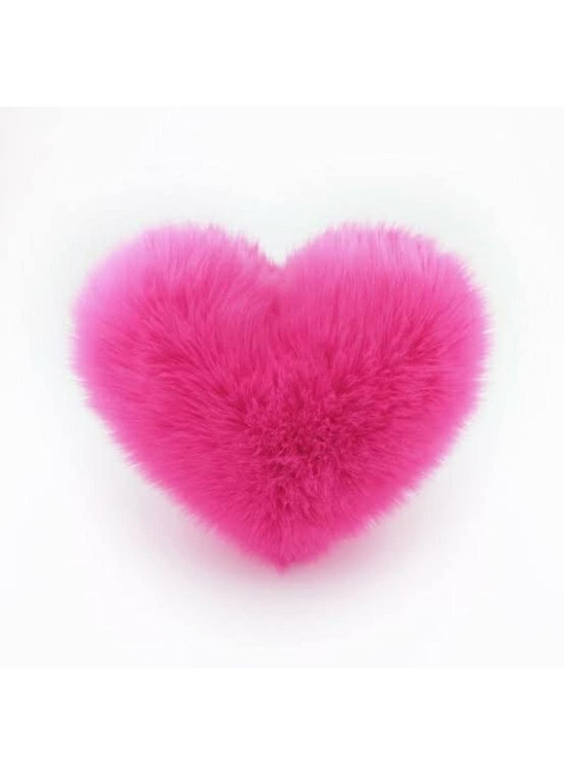 Yo Comfort Fur Heart Shape Pillows Cushion Fillers Valentine Day Love Ultra Soft Pillow Gifts for Girlfriend, Wife. (16X16 INCHES, Baby Pink)