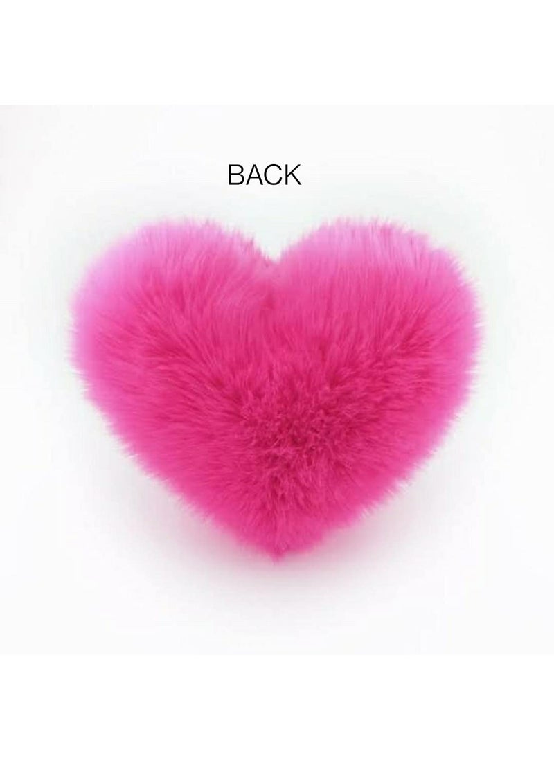 Yo Comfort Fur Heart Shape Pillows Cushion Fillers Valentine Day Love Ultra Soft Pillow Gifts for Girlfriend, Wife. (16X16 INCHES, Baby Pink)