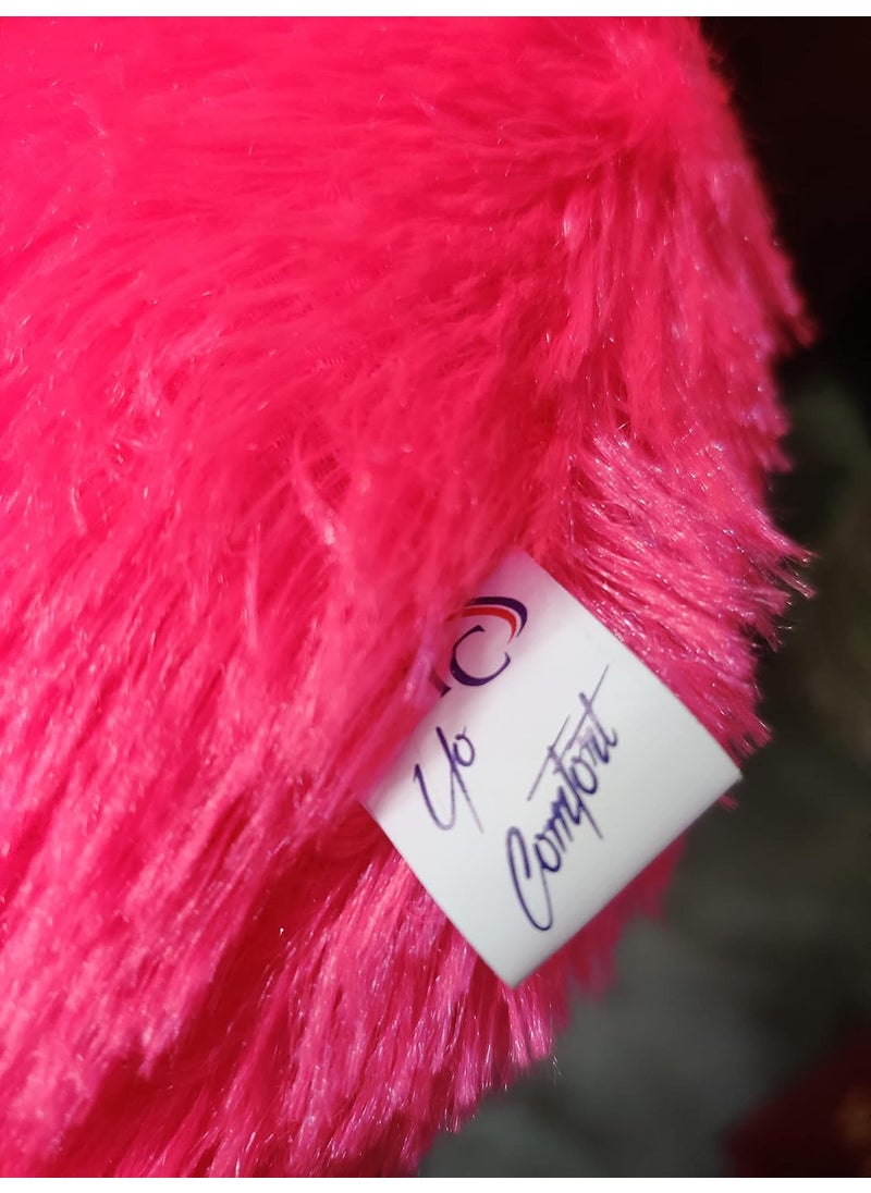 Yo Comfort Fur Heart Shape Pillows Cushion Fillers Valentine Day Love Ultra Soft Pillow Gifts for Girlfriend, Wife. (16X16 INCHES, Baby Pink)