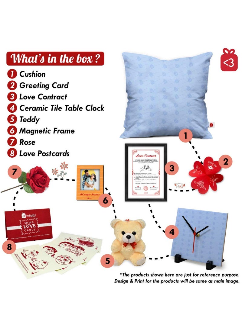 Indigifts Anniversary Love Gift for Couple Love Printed Multicolor Cushion Cover 12