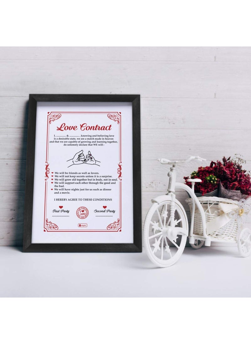 Indigifts Valentine Gift Hamper for Girlfriend Cute Teddy, Artificial Rose & Photo Magnet with Postcard Love Quote Pink Cushion Cover with Filler 12x12 Pink, Love Gifts, Gift for Wife