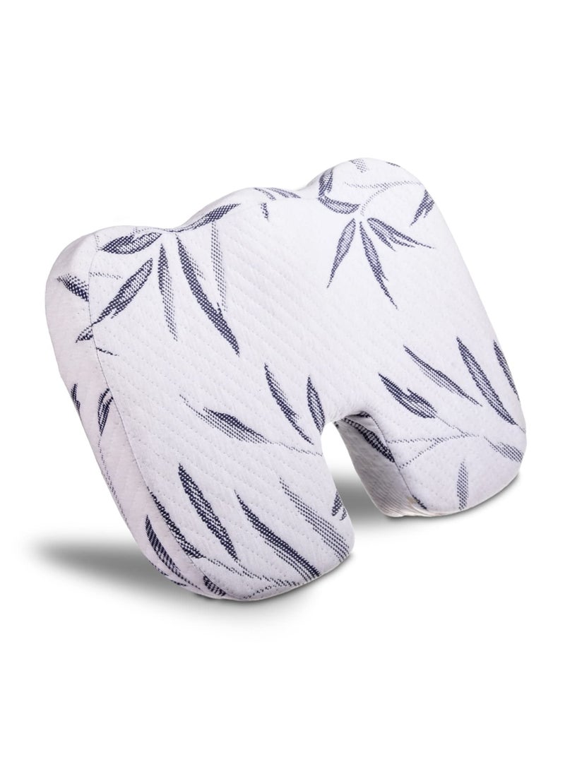 Kuber Industries Coccyx Cushion | Memory Foam Support Pillow | Seat Cushion for Tailbon| Pillow for Tailbon with Washable Cover | Coccyx Cushion with Logo | Seat for Relieve Pain|White