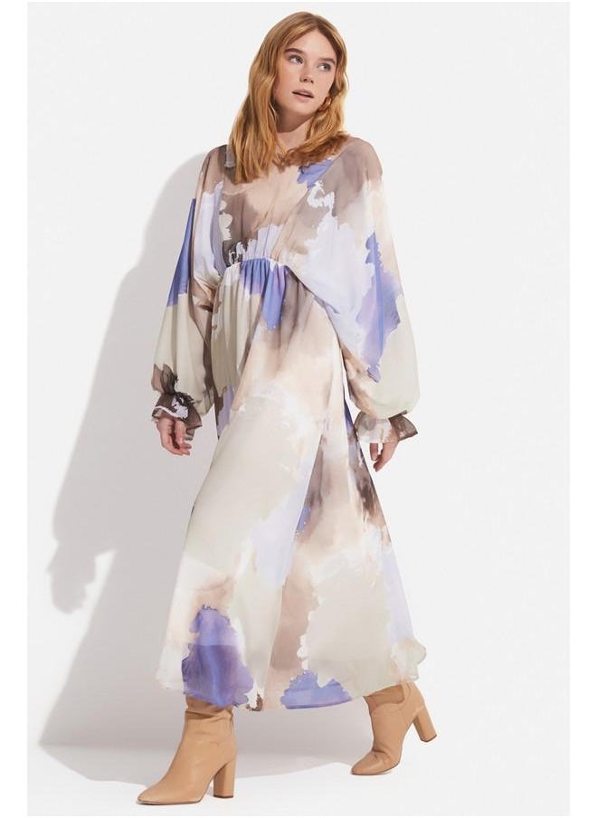 Watercolor Chiffon Dress