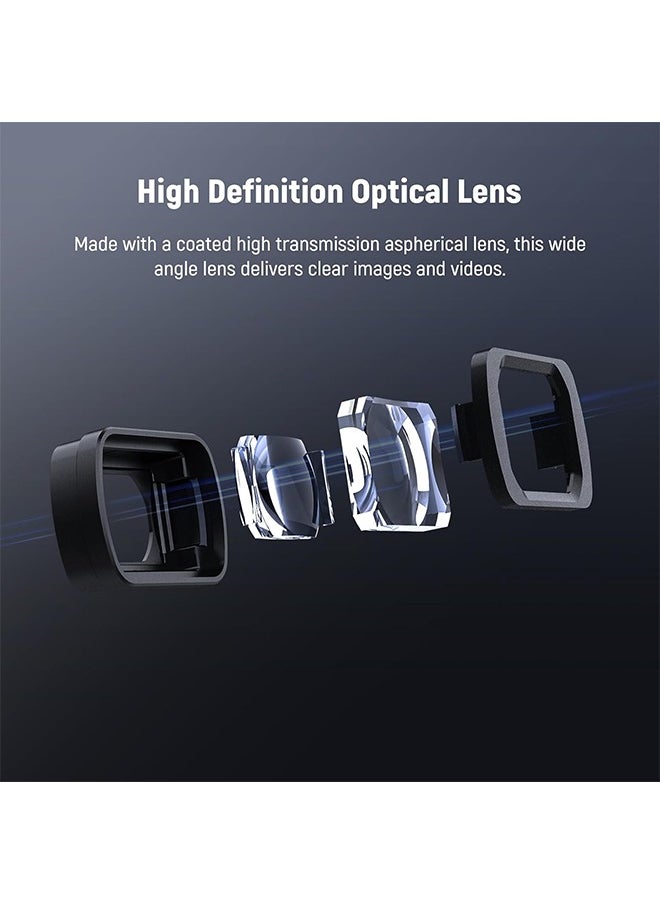 NEEWER 0.75X Wide Angle Lens Compatible with DJI OSMO Pocket 3 Creator Combo Accessories, Expanded FOV of 108°, Magnetic Coated Aspherical Action Camera Lens, LS-45