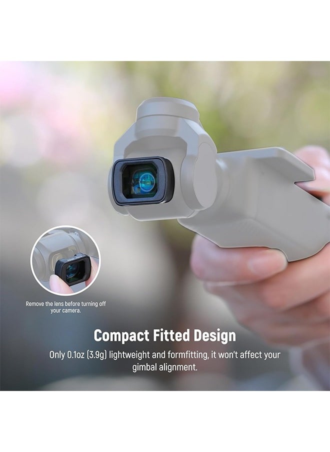 NEEWER 0.75X Wide Angle Lens Compatible with DJI OSMO Pocket 3 Creator Combo Accessories, Expanded FOV of 108°, Magnetic Coated Aspherical Action Camera Lens, LS-45